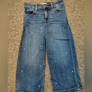 Abercrombie & Fitch Blue Pearl-Studded Jeans 5/6 Short
